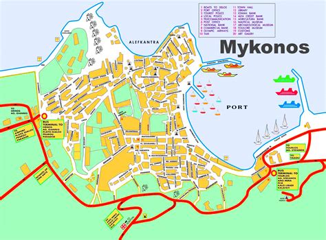 mykonos sightseeing map.